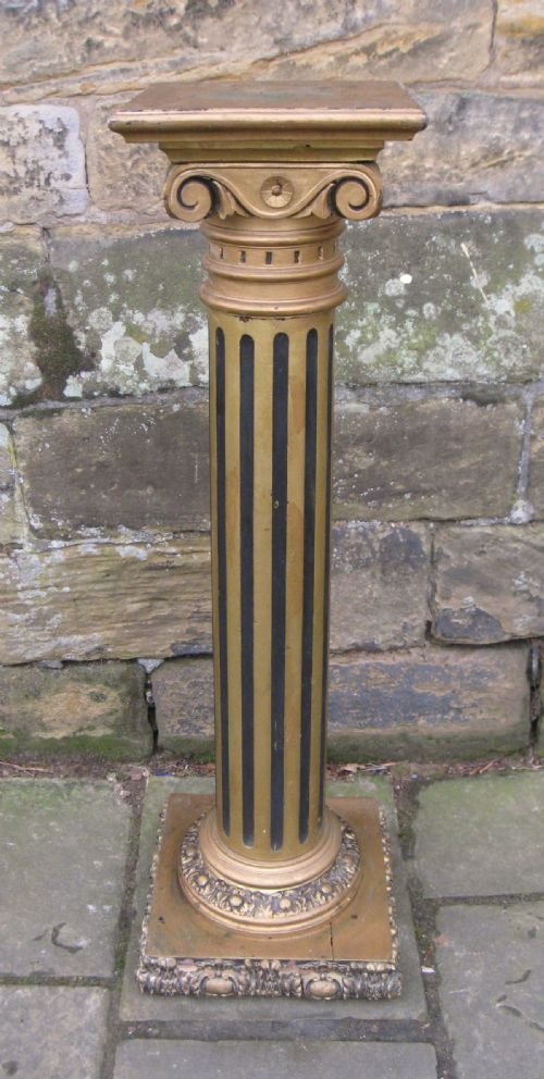 Carved Giltwood and Painted Column