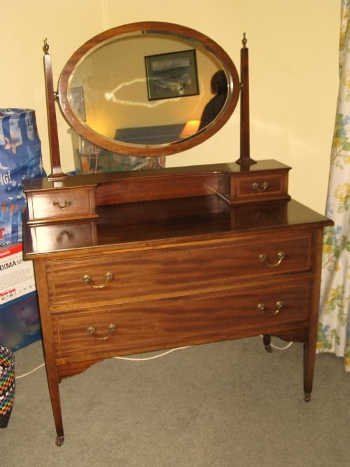 fig 1. inlaid mahogany dressing table