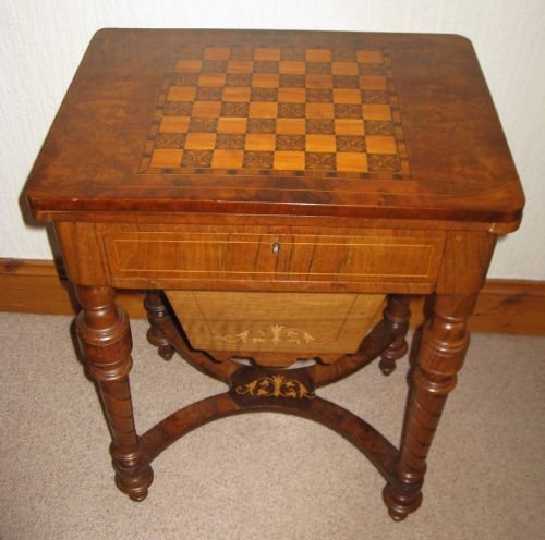 Inlaid Walnut Work / Games Table
