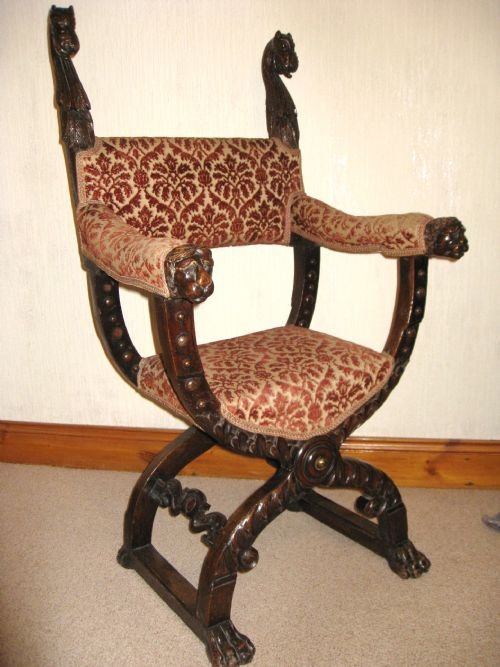 Gothic Carved Oak Chair