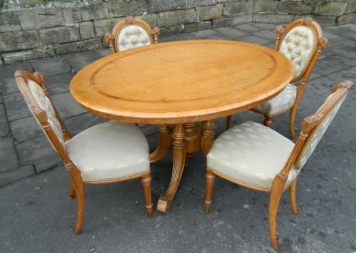 Exhibition Quality Birds Eye Maple Table and Chairs