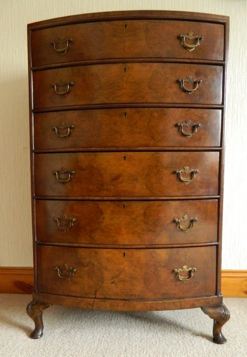 Tall Bowfront Chest of Drawers