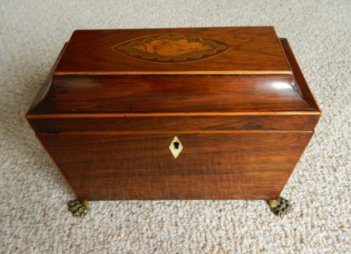 Inlaid Mahogany Tea Caddy