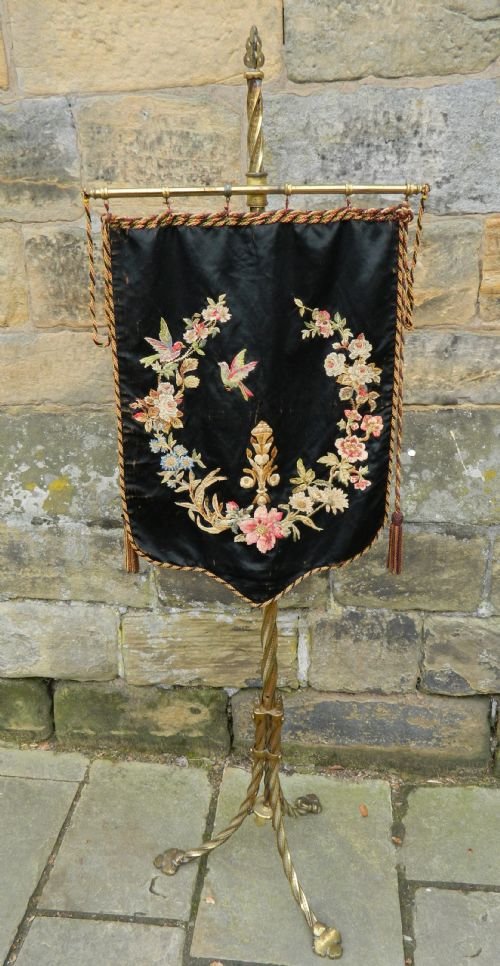 Unusual Brass Pole Screen
