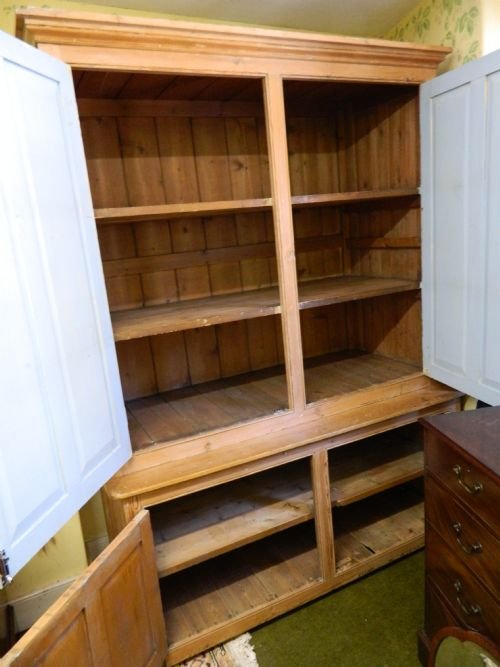 fig 1. large victorian pine housekeepers cupboard