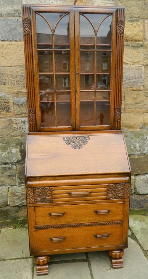 Oak Bureau Bookcase