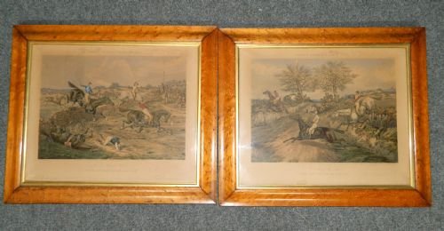 fig 1. set of six fores's steeple chase scenes hand coloured prints