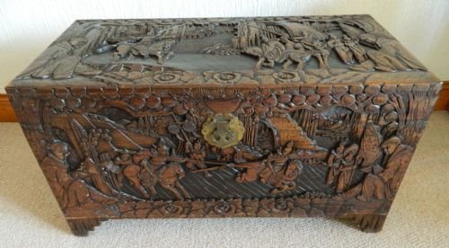 Carved Camphor Wood Trunk