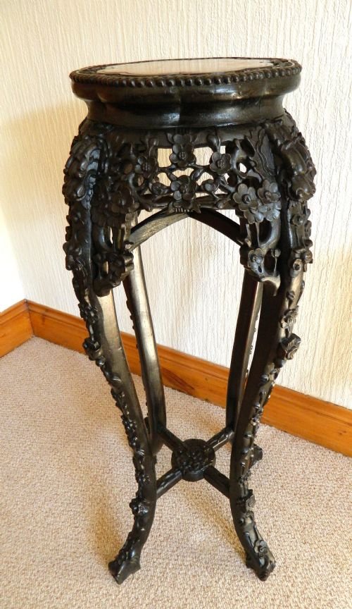 Oriental Carved Jardiniere Stand