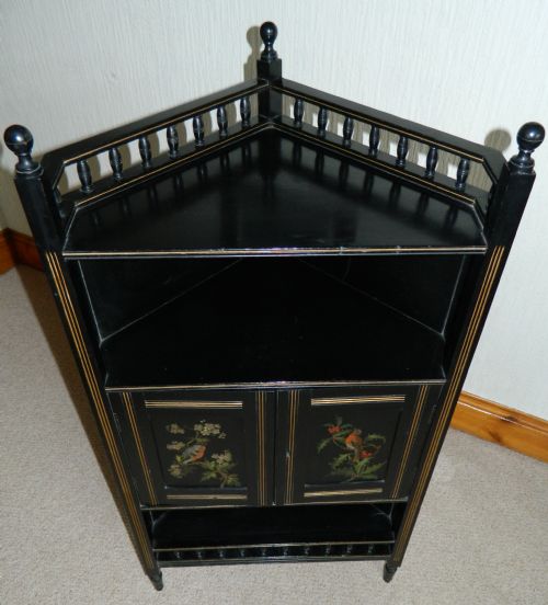fig 1. aesthetic ebonised corner cabinet