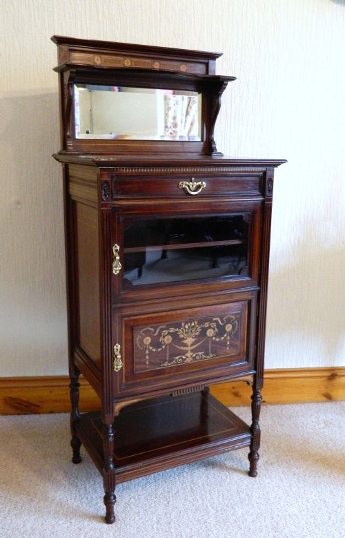 Edwardian Inlaid Mahogany Music Cabinet