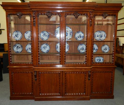 Large Mahogany Breakfront Bookcase