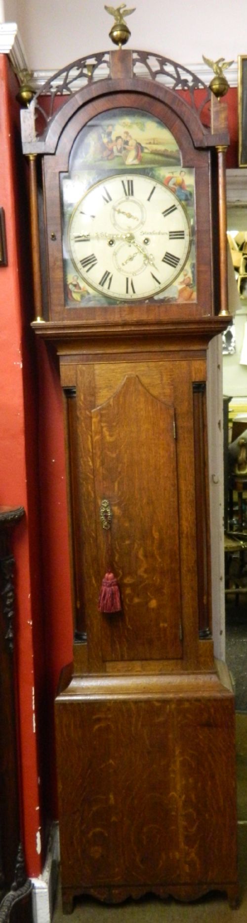 fig 1. oak grandfather clock