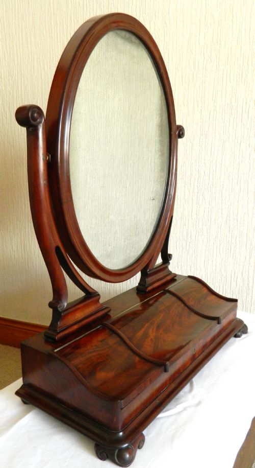 fig 1. large mahogany dressing mirror