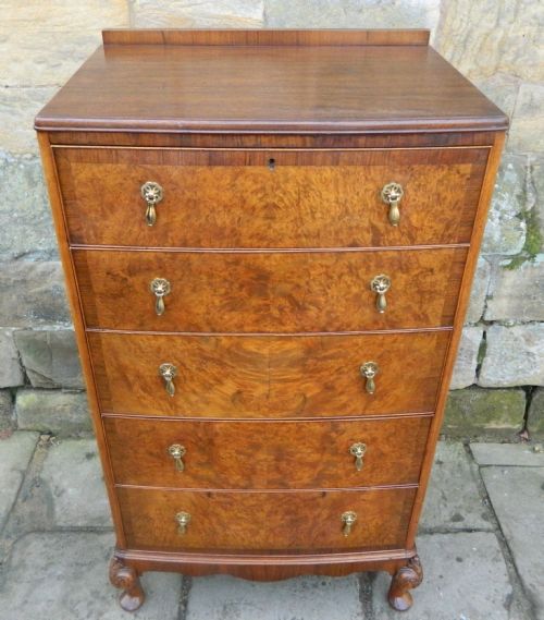 fig 1. walnut tallboy chest of drawers