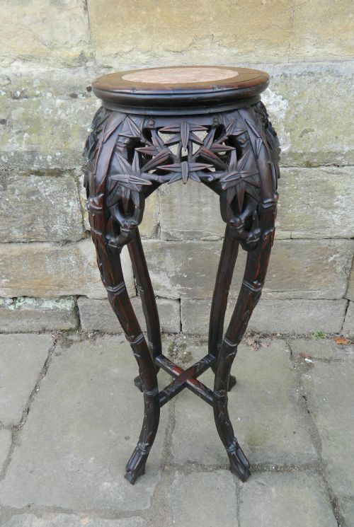 Carved Oriental Jardiniere Stand