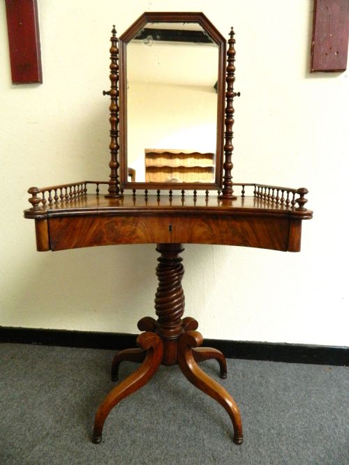 fig 1. unusual small regency mahogany dressing table