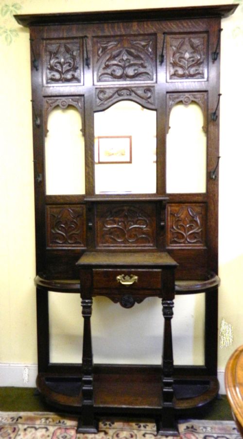 Arts & Crafts Oak Hall Stand