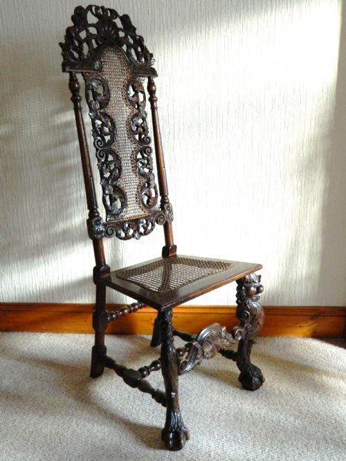 fig 1. set of six carved walnut chairs