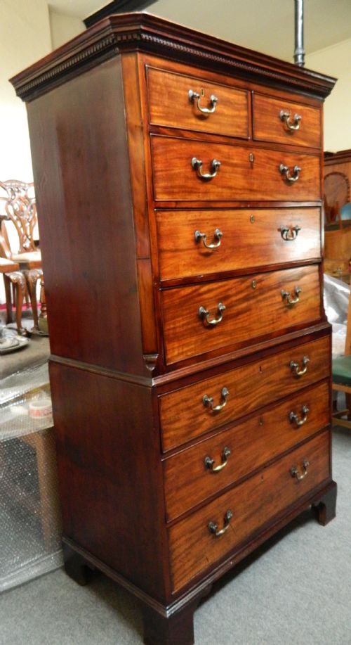 fig 1. georgian mahogany chest on chest
