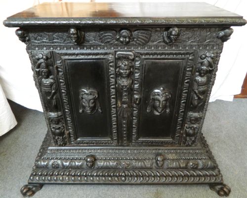 Unusual Carved Oak Cupboard