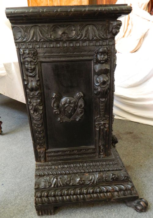 fig 1. unusual carved oak cupboard
