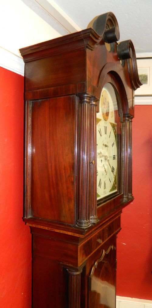 fig 2. mahogany painted face 8 day grandfather clock