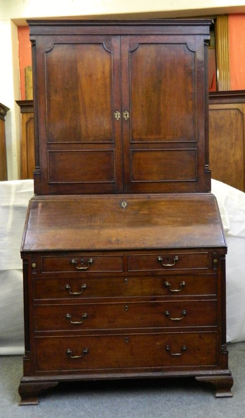 fig 1. georgian oak bureau cabinet