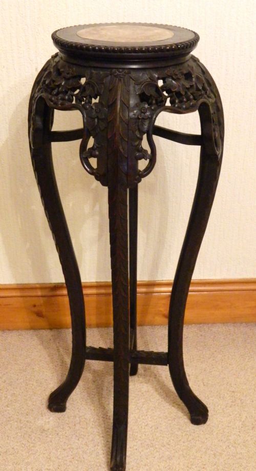 Carved Oriental Jardiniere Stand