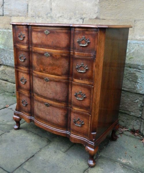 fig 1. waring & gillows walnut chest of drawers