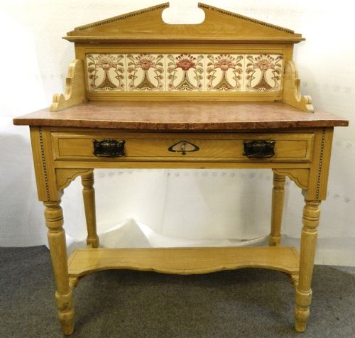 Art Nouveau Painted Pine Washstand