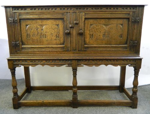 Carved Oak 'Hutch' Cupboard