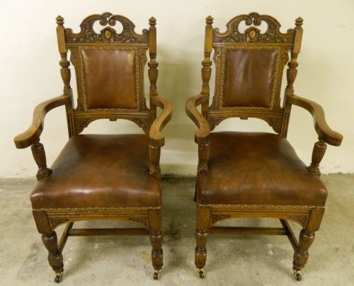 fig 1. set of 12 oak dining chairs