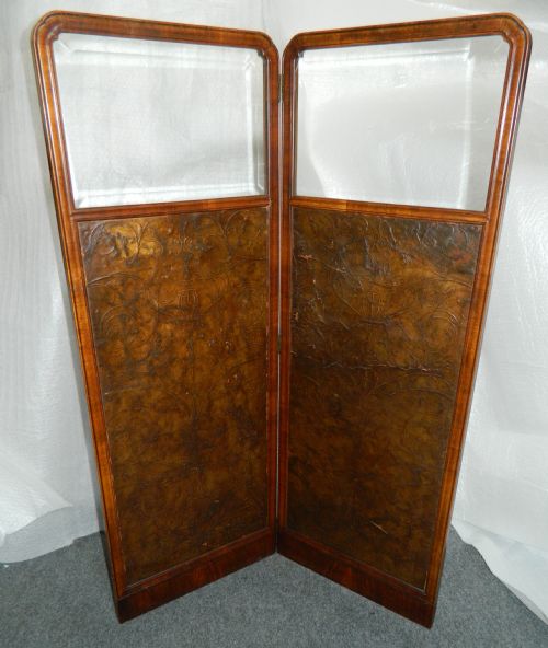 Two Fold Leather Room Screen
