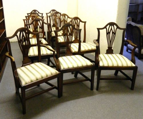 fig 1. set of 12 chippendale period dining chairs