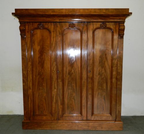 Victorian Mahogany Three Door Wardrobe