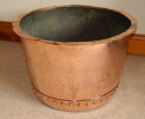 Large Copper Log Bin