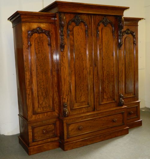 Victorian Mahogany Breakfront Wardrobe