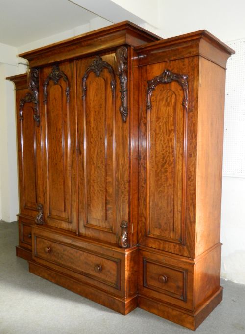 fig 1. victorian mahogany breakfront wardrobe
