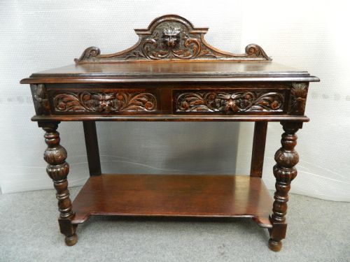Carved Oak Green Man Hall Table