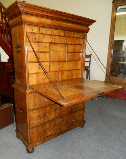 Georgian Inlaid Walnut Escritoire