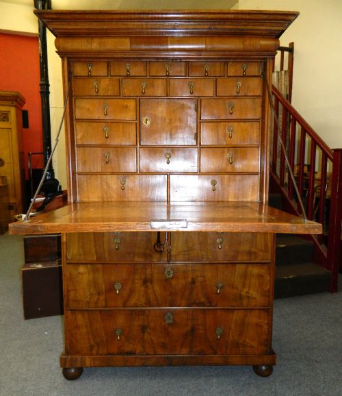 fig 1. georgian inlaid walnut escritoire