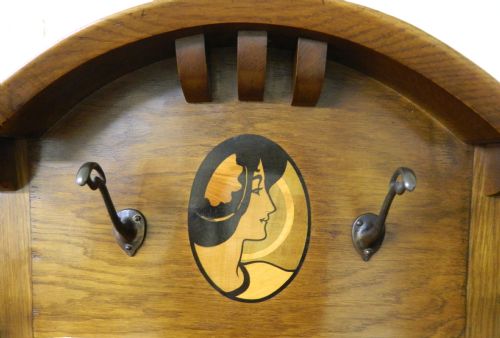 fig 1. arts & crafts oak hall stand