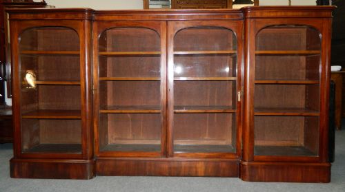Large Mahogany Breakfront Bookcase