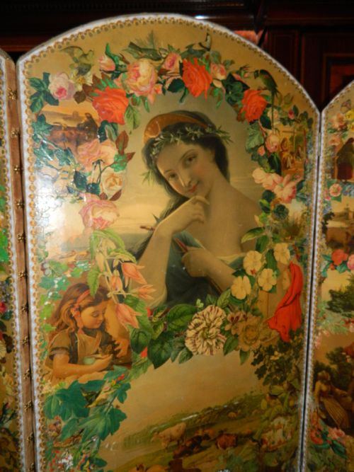 fig 1. four fold victorian scrap screen