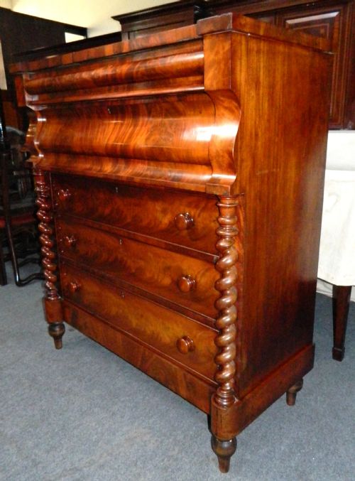 fig 1. large mahogany scotch chest of drawers