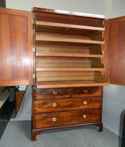 fig 1. georgian mahogany linen press