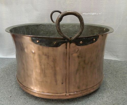 Large Copper Log Bin