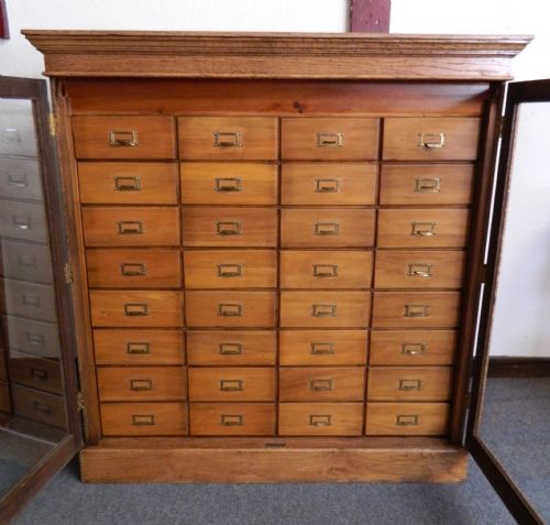 fig 1. 32 drawer collectors cabinet