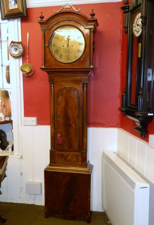 Brass Face 8 Day Mahogany Grandfather Clock